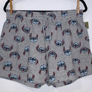 NWT Disney Stitch Soft Fleece Shorts Gray Size XL